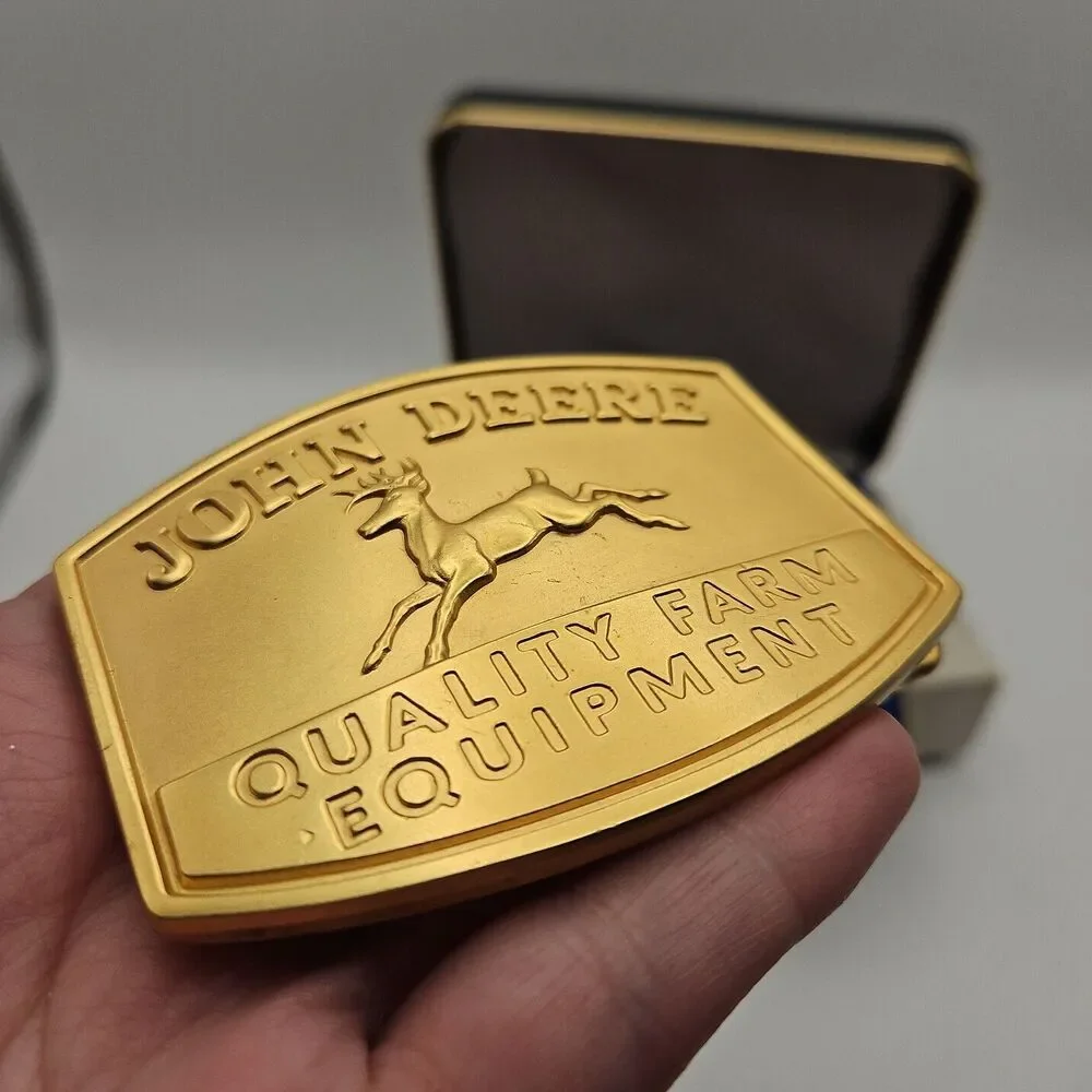 Vtg 1985 John Deere Quality Farm Equipment Limited Edition Belt Buckle W/ Case